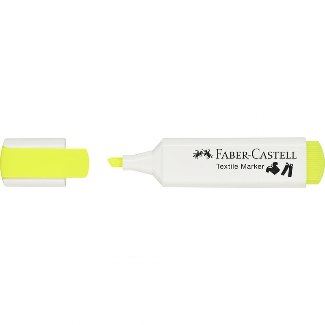 Faber-Castell - FABER-CASTELL Marqueur tissu, pointe biseautée, jaune fluo () - Bricolage et jardinage