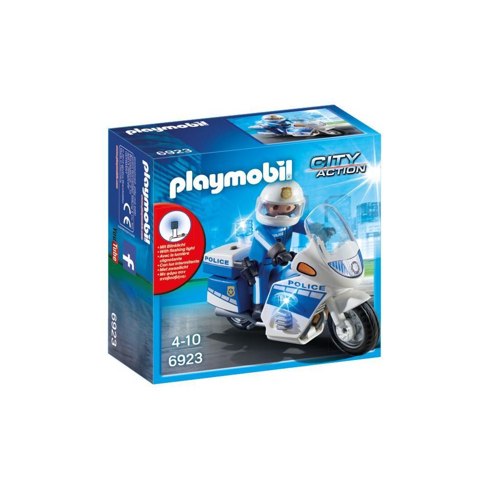 Playmobil - Moto de policier avec gyrophare - 6923 - Playmobil