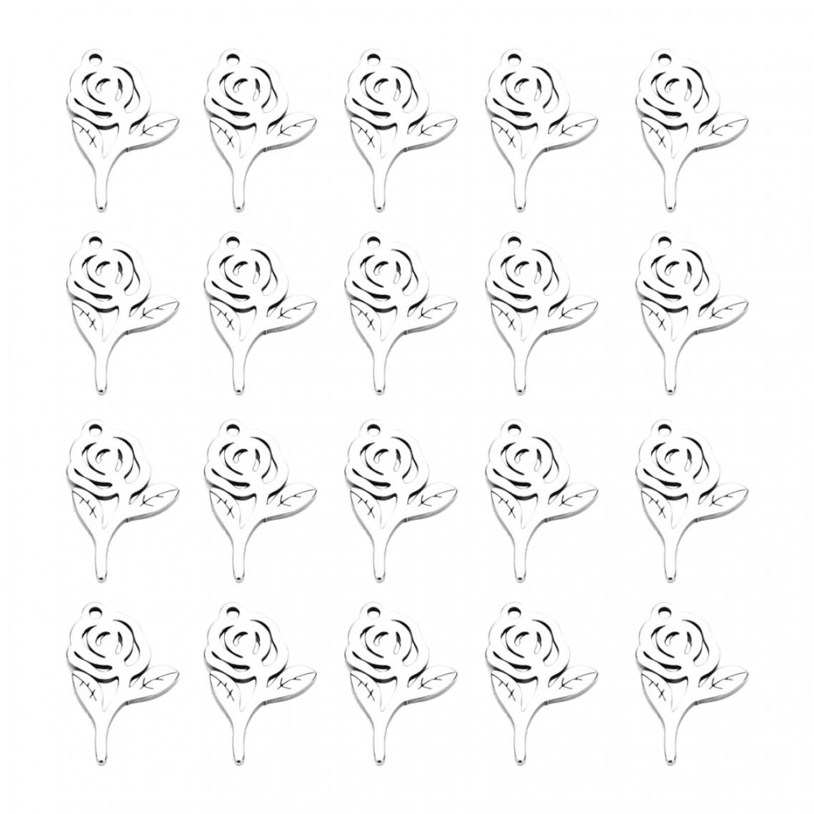 marque generique - Prettyia 20x Pendentifs En Métal Rose pour La Fabrication de Bijoux Bricolage Artisanat Boucle D'oreille Breloque - Perles