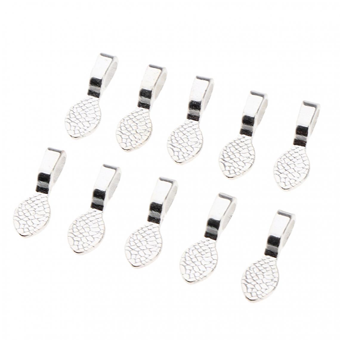 marque generique - 10pcs plaqué plat pad pad bails colle sur bricolage boucle d'oreille collier pendentifs b - Perles