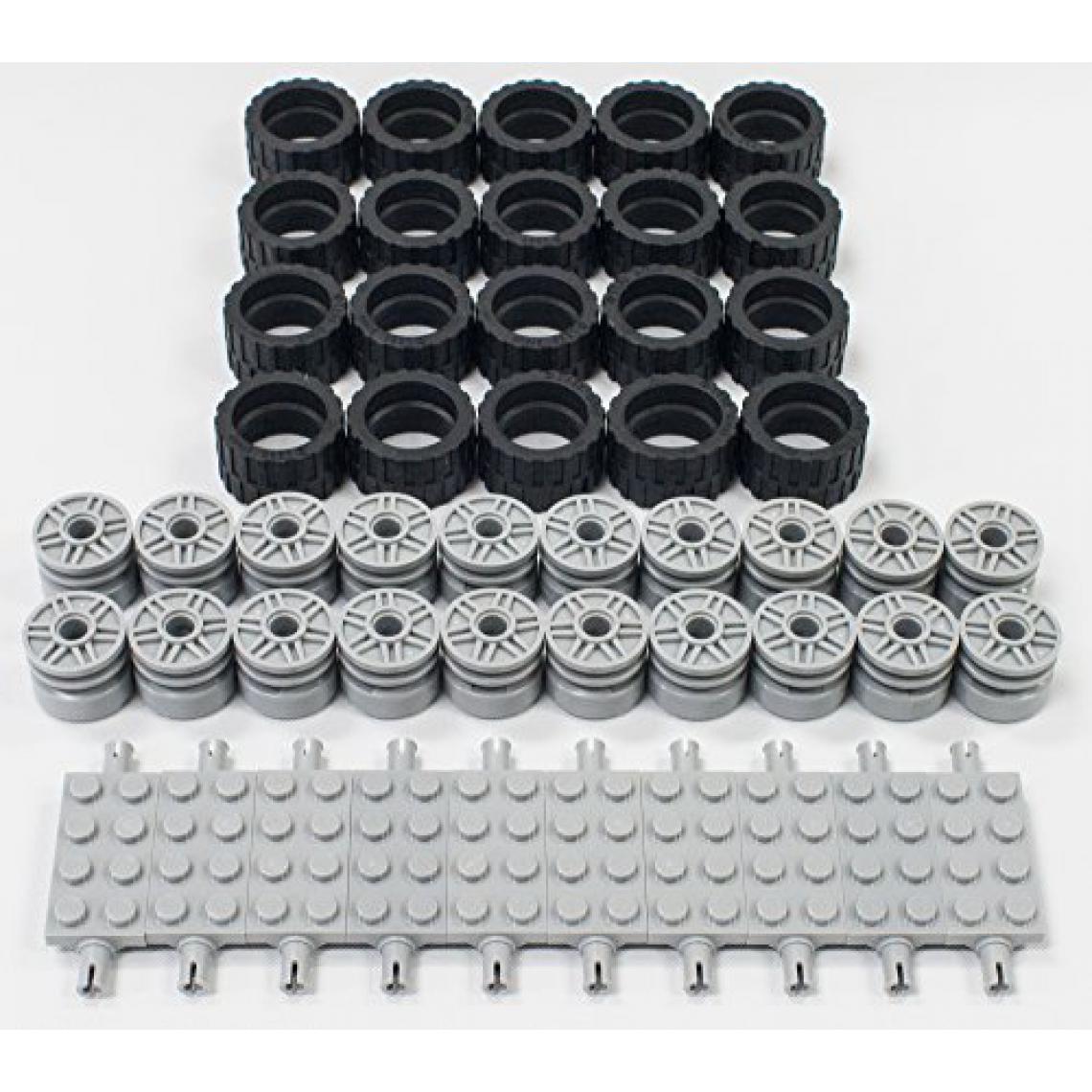 Lego - NOUVEAU Lego 24 X 14 Pneus, roues et essieux à plaque technique Lot en vrac - 50 pièces au total - Briques et blocs