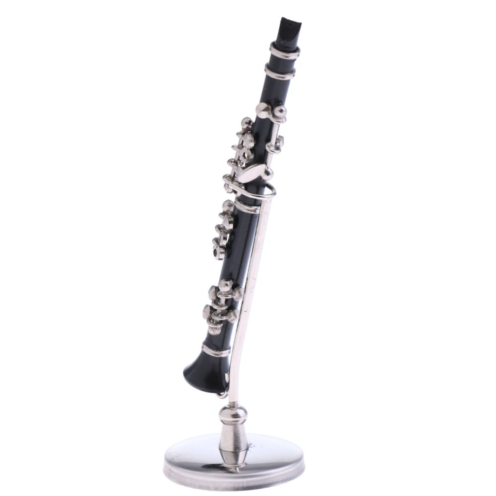 marque generique - instrument de musique clarinette noire avec boîte pour 1/12 miniatures maison de poupée 8cm - Accessoires maquettes