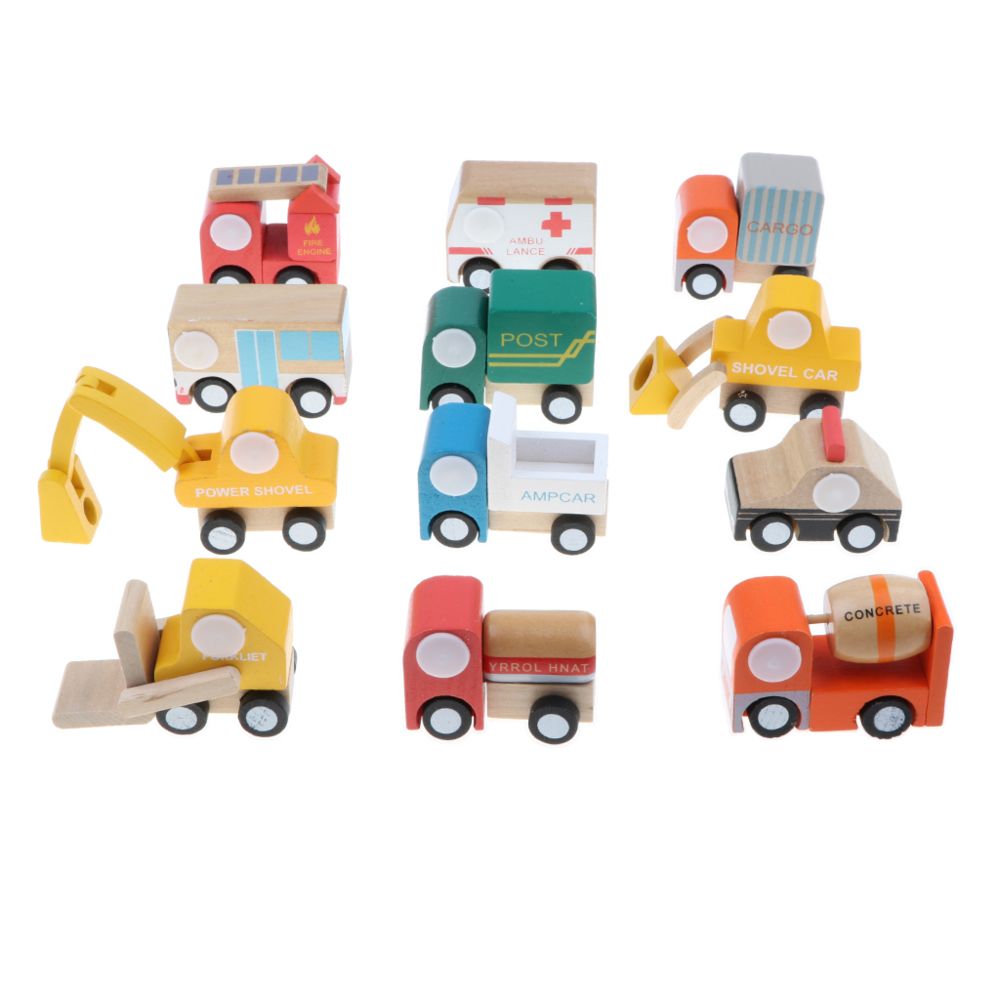 marque generique - véhicules jouets en bois enfants colorés - Jeux d'éveil