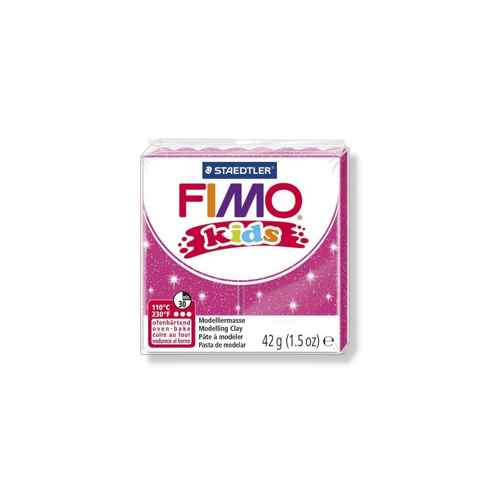 Fimo - Pâte Fimo Kids 42 g Rose pailleté 8030.262 - Fimo - Modelage