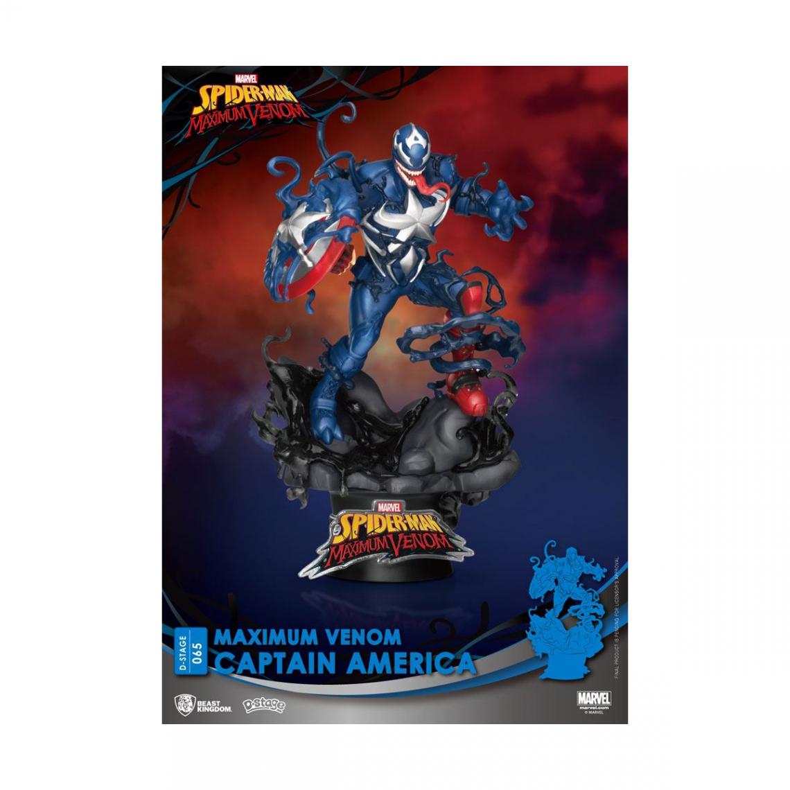 Beast Kingdom Toys - Marvel Comics - Diorama D-Stage Maximum Venom Captain America 16 cm - Films et séries