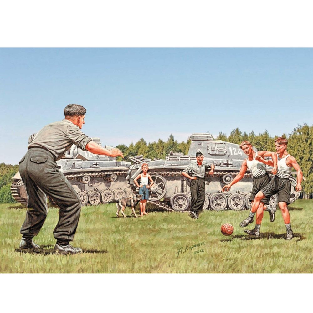 Master Box - Figurines 2ème Guerre mondiale : Une pose entre deux combats, tankistes allemands - Guerriers