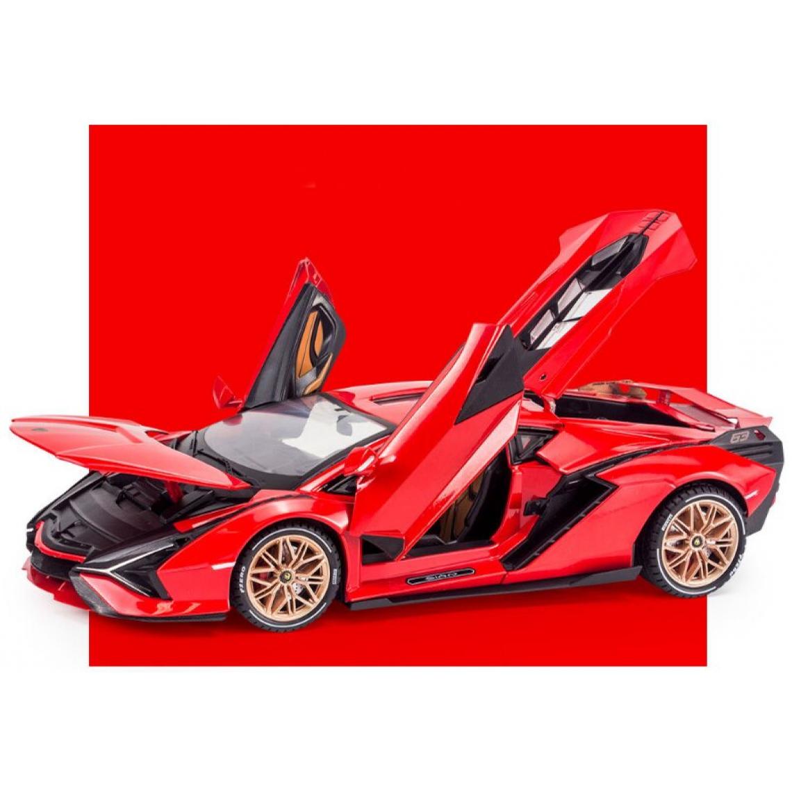 Universal - 1: 18 Échelle grande taille Lamborghini Sina alliage sport voiture moulée sous pression jouet modèle de voiture miniature modèle de voiture cadeaux pour les enfants |(Rouge) - Voitures