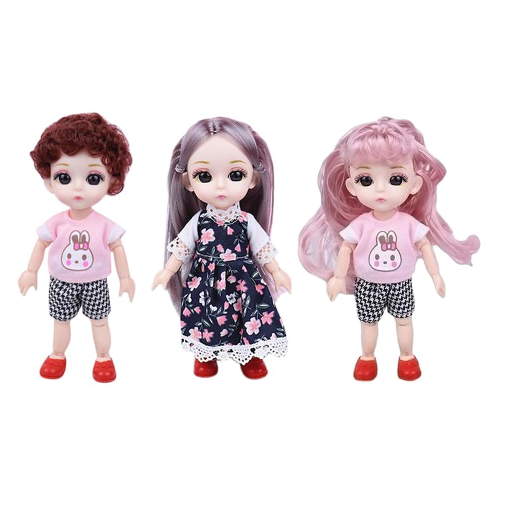 marque generique - 3x 14 Articulations Mobiles 1/12 Baby Doll 3D Eyes Fashion Toy Girls Accs - Poupées