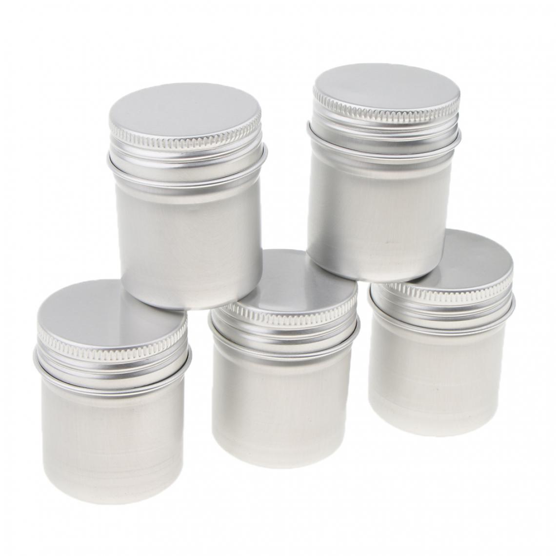 marque generique - 5 Pcs 50ML Pots Vide en Aluminium Pot Cosmétique Rechargeable pour à Lèvre - Maquillage et coiffure