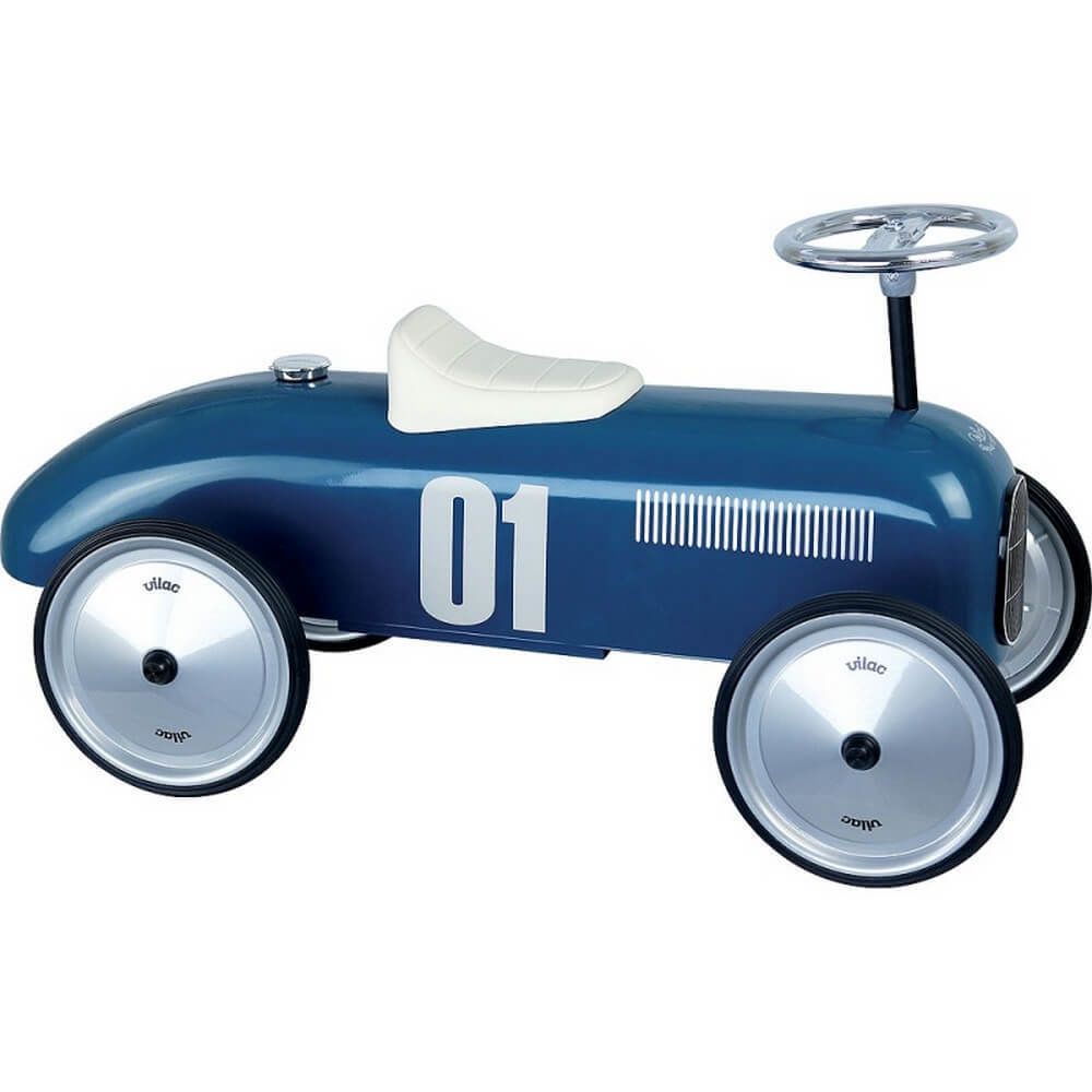 Vilac - Porteur voiture vintage bleu pétrole - Véhicule à pédales