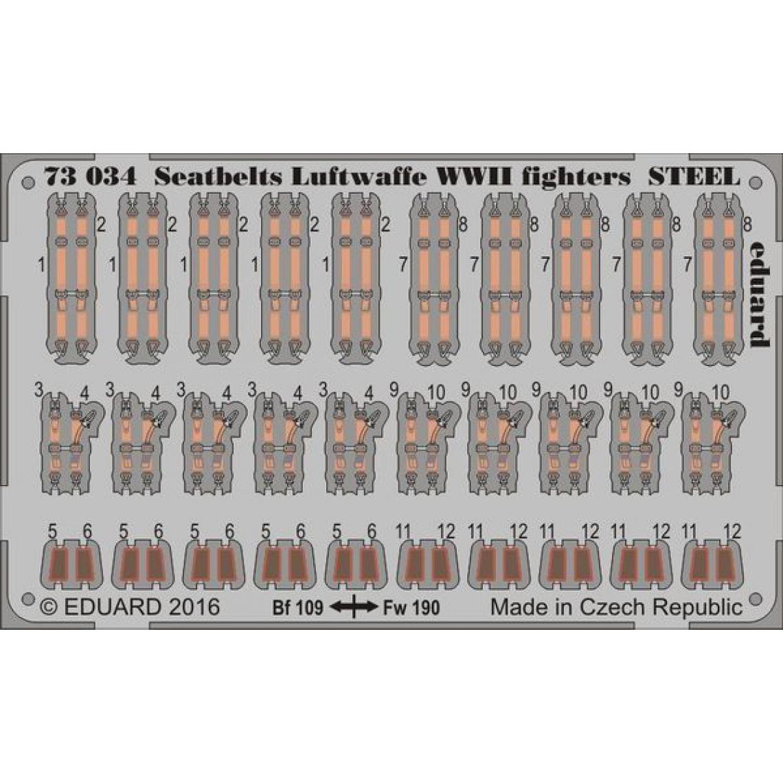 Eduard - Seatbelts Luftwaffe WWII fighters STEEL - 1:72e - Eduard Accessories - Accessoires et pièces