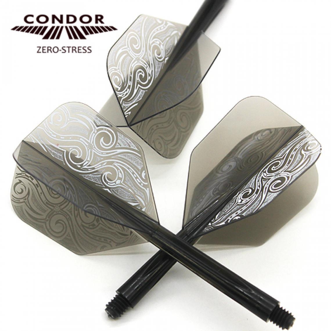 Condor - Ailettes Condor Tribal L 33.5 mm Noir Clair Small - Accessoires fléchettes