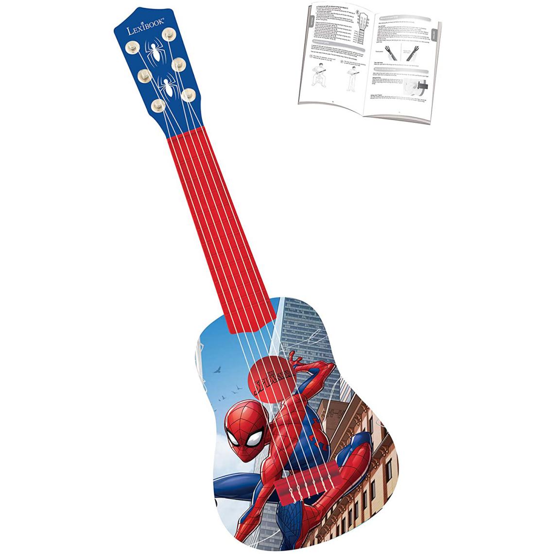 lexibook - guitare avec 6 cordes en nylon 53 cm Marvel Spider-Man Peter Parker bleu rouge - Instruments de musique