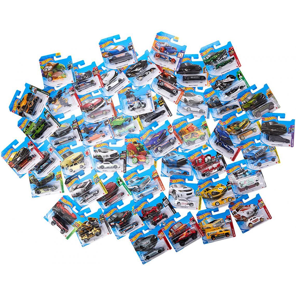 Hot Wheels - Coffret 50 véhicules pour enfant de petites voitures miniatures - Voiture de collection miniature