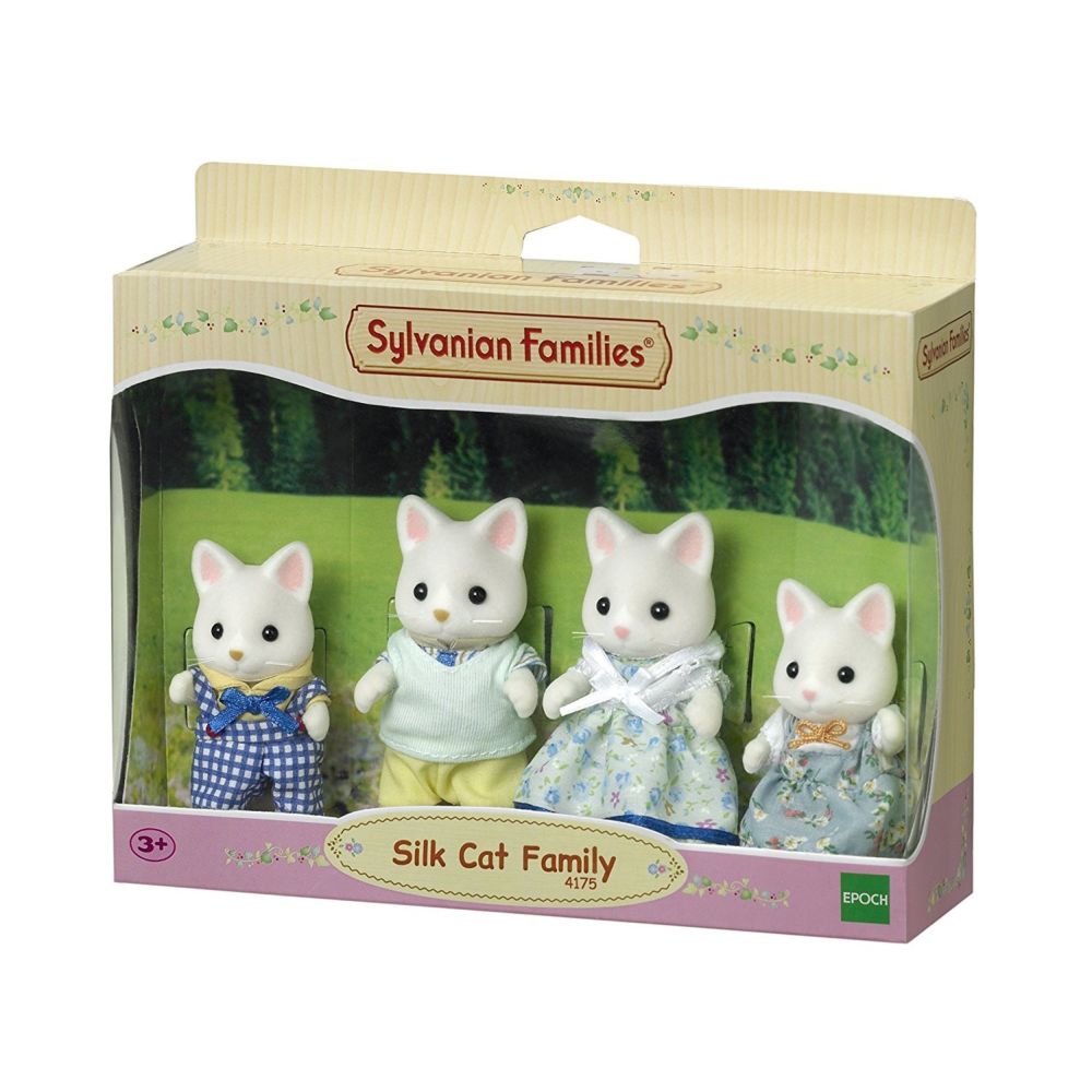 Sylvanian Families - SYLVANIAN FAMILIES - 4175 - La famille chat soie - Mini-poupées