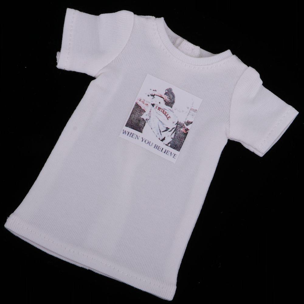 marque generique - tenue de mode impression t-shirt pour 1/6 blythe poupée habiller accessoire rose - Poupons