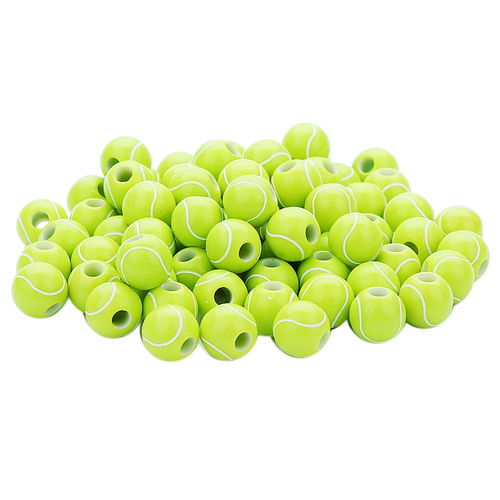 marque generique - 50 pièces de tennis conception ronde acrylique lâche grand trou perles pour diy perles - Perles