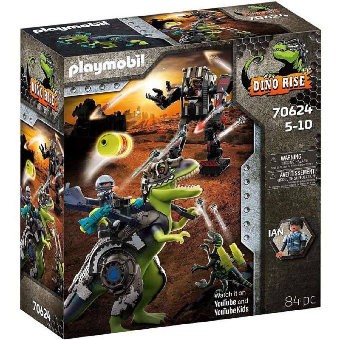 Playmobil - PLAYMOBIL - 70624 - Tyrannosaure et robot géant - Playmobil
