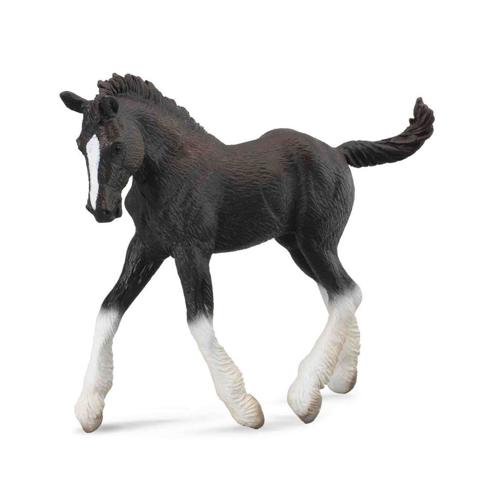 Figurines Collecta - Figurine Cheval : Poulain Shire Horse noir - Animaux