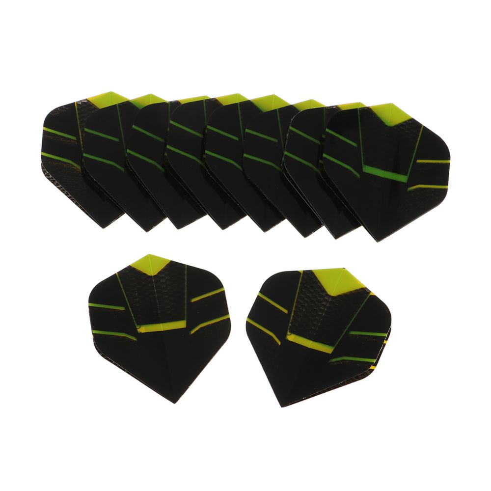 marque generique - 10pcs accessoire de queue de vols de dard de forme standard pour le jeu de fléchettes noir et vert - Accessoires fléchettes