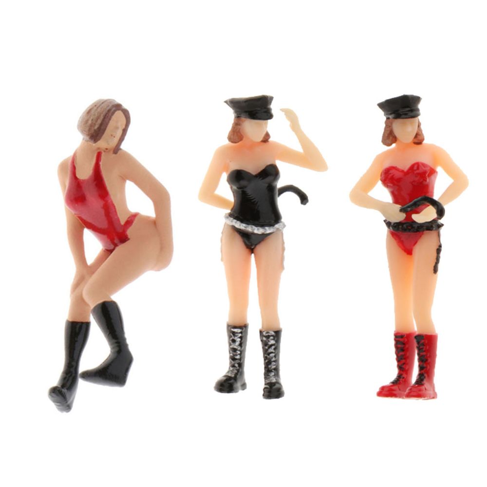 marque generique - 3 Pièces 1:64 Figurines Féminines Diorama Scène Miniature Personnes Mise En Page échelle S - Train électrique