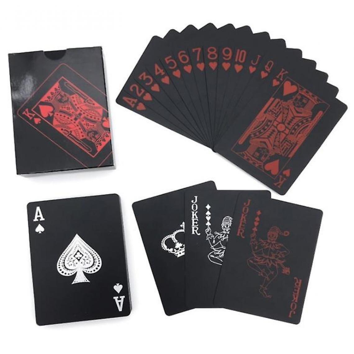 Universal - 2 cartes à jouer et cartes à jouer étanches, PVC plastique souple (noir) - Jeux de cartes