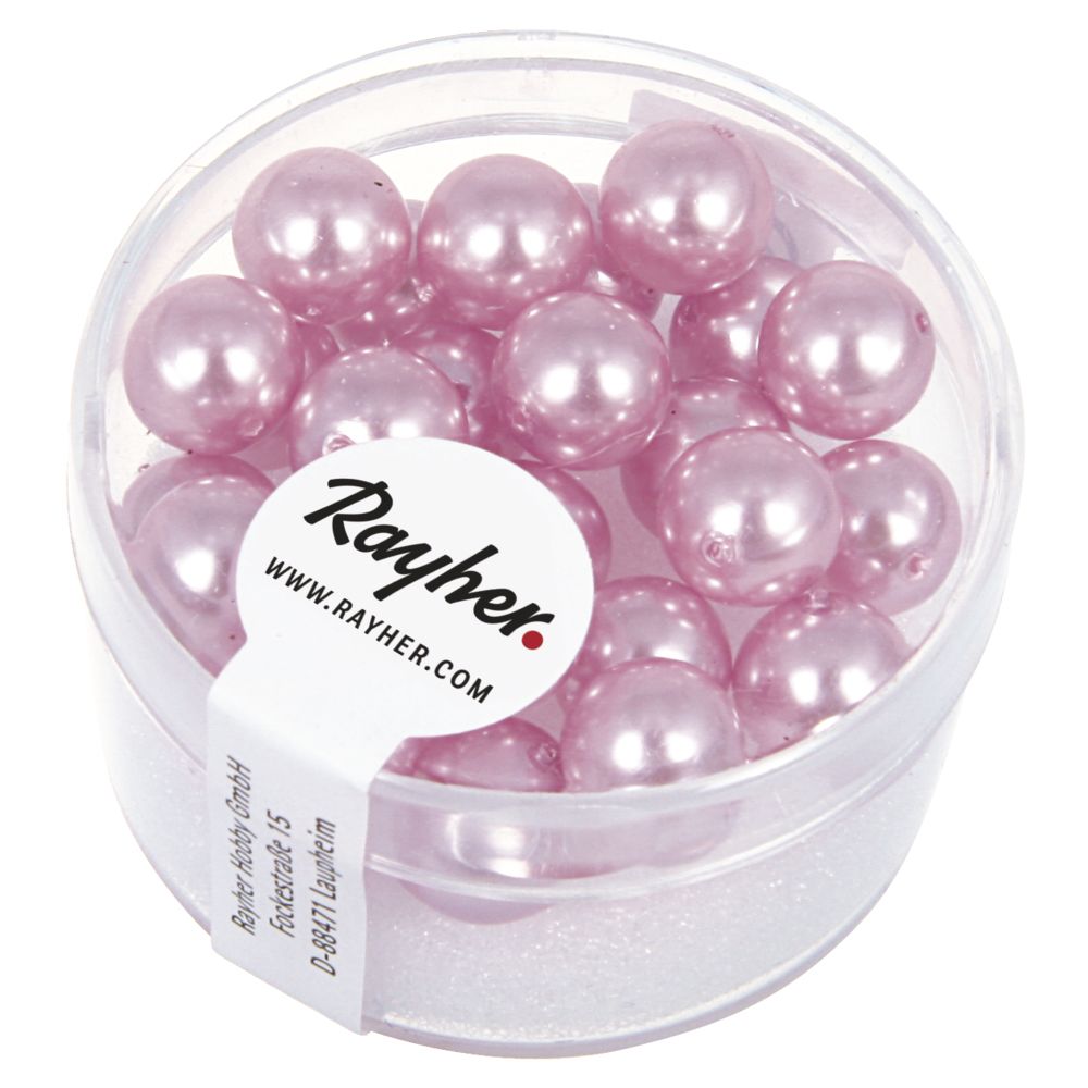 Rayher - Perles en verre Rose orchidée Renaissance Ø 8mm 25 pièces - Rayher - Perles