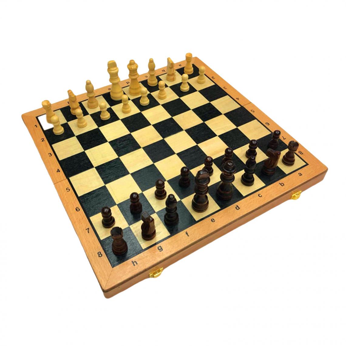 marque generique - jeu d'échecs en bois pleine taille pliant enfants adultes - Jeux de stratégie