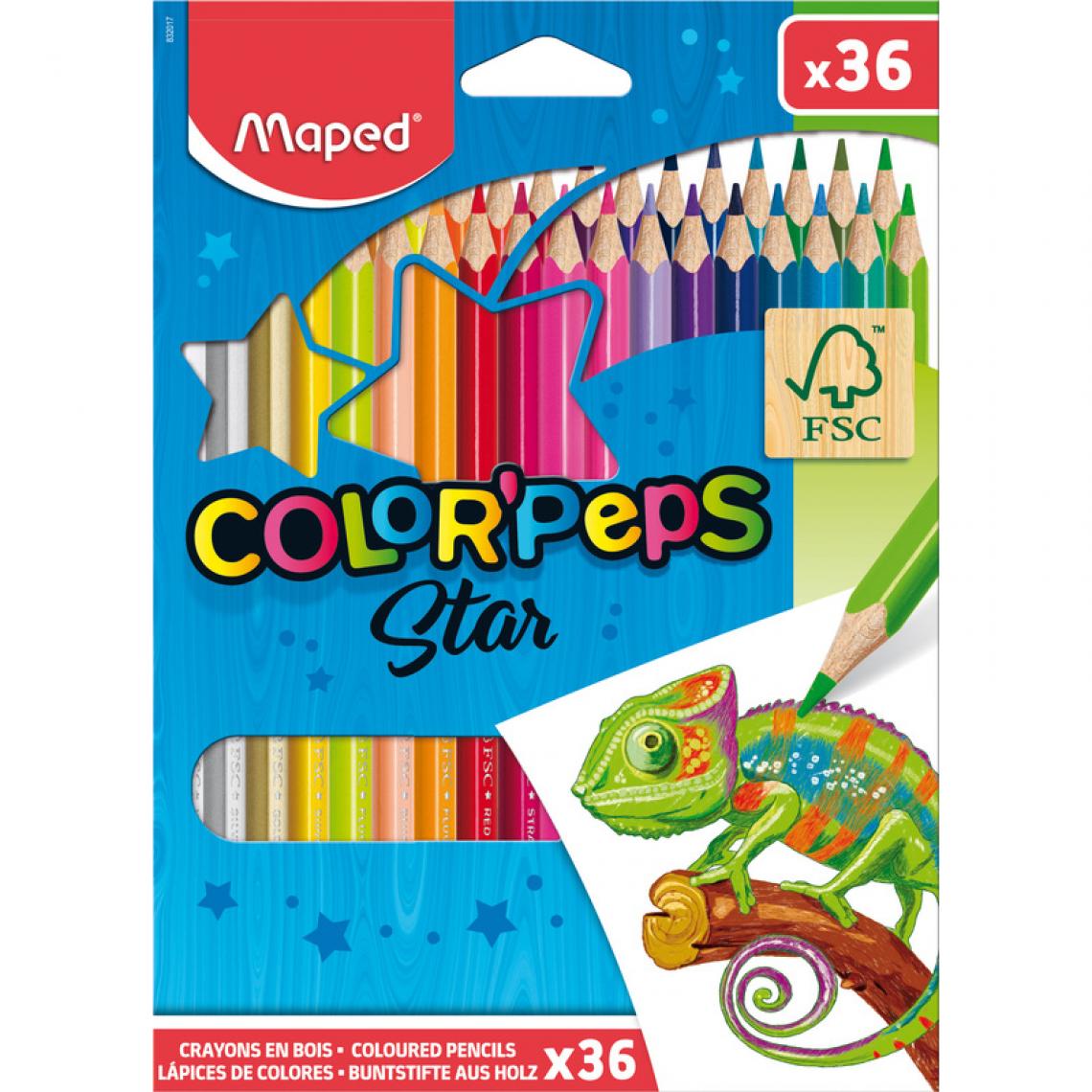 Maped - MAPED Crayon de couleur COLOR'PEPS Star, étui carton de 36 () - Bricolage et jardinage
