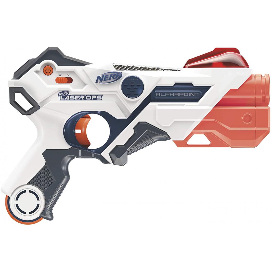 Nerf - pistolet laser Ops Alphapoint blanc orange - Jeux d'adresse