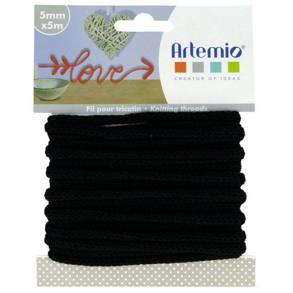 Artemio - Fil à tricotin 5 mm x 5 m - noir - Dessin et peinture
