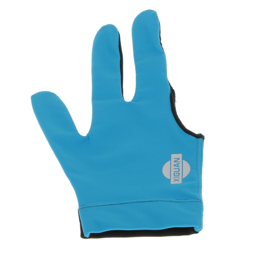 marque generique - Nylon trois doigts main droite snooker billard cue piscine gant bleu - Accessoires billard