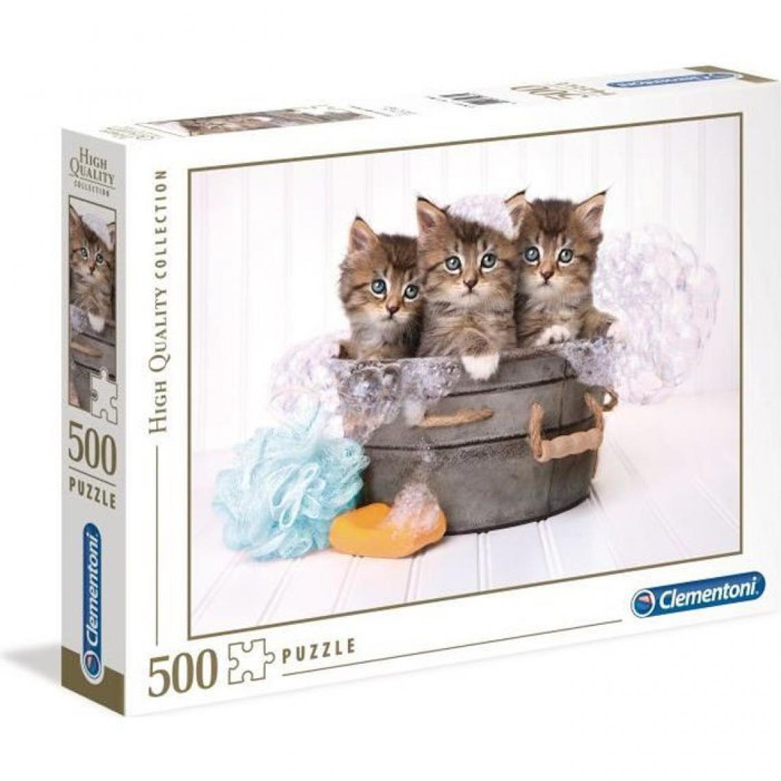Clementoni - PUZZLE 500 pieces - Kittens and soap - 49 X 36 cm - Animaux