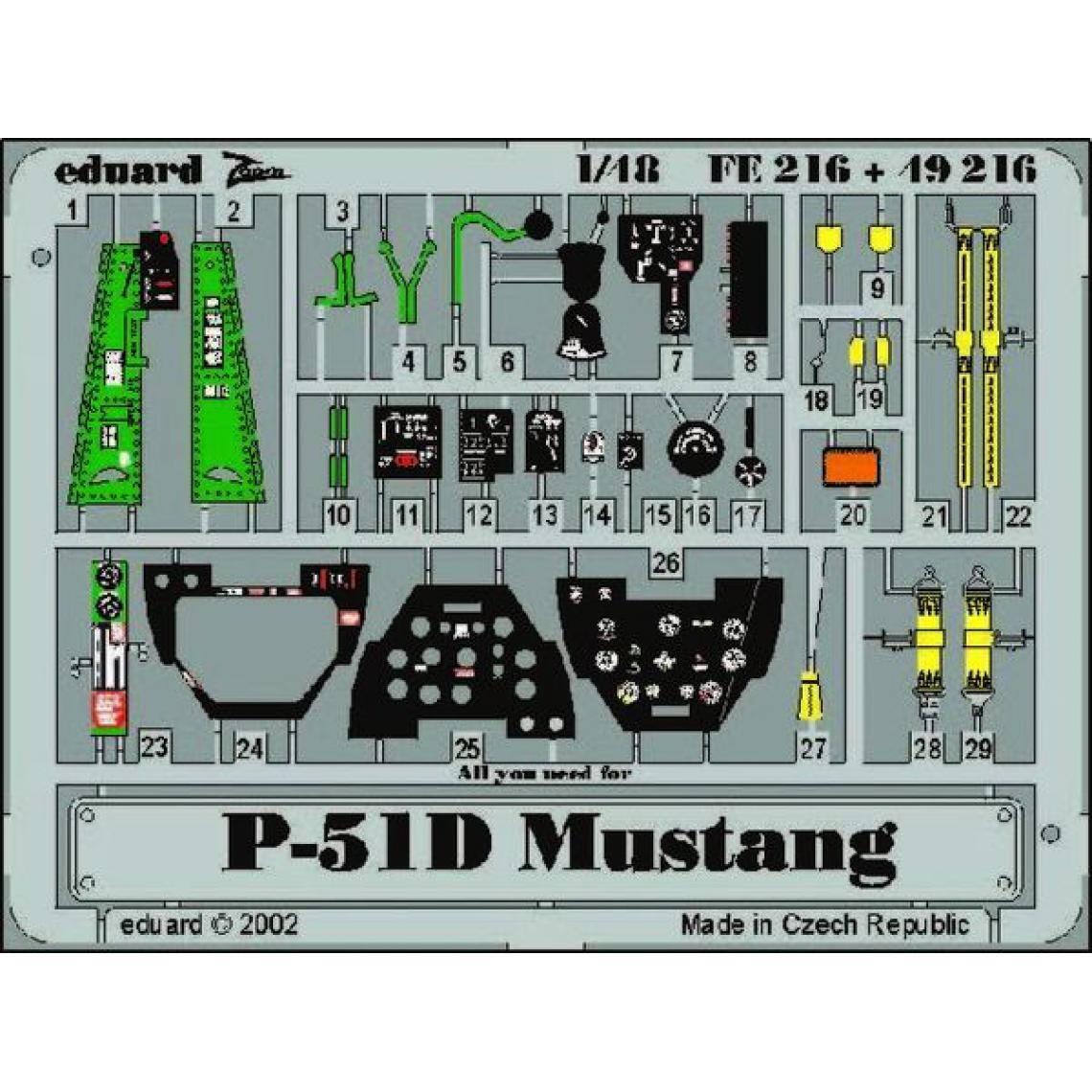 Eduard - P-51D Mustang für Tamiya Bausatz- 1:48e - Eduard Accessories - Accessoires et pièces