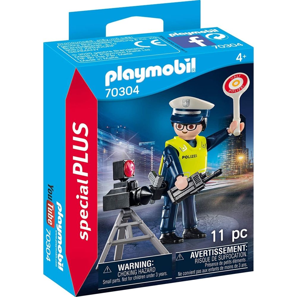 Playmobil - PLAYMOBIL 70304 - Policier avec radar - Playmobil
