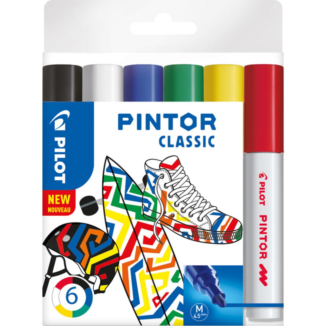 Pilot - PILOT Marqueur à pigment PINTOR, medium, set de 6 'CLASSIC' () - Bricolage et jardinage