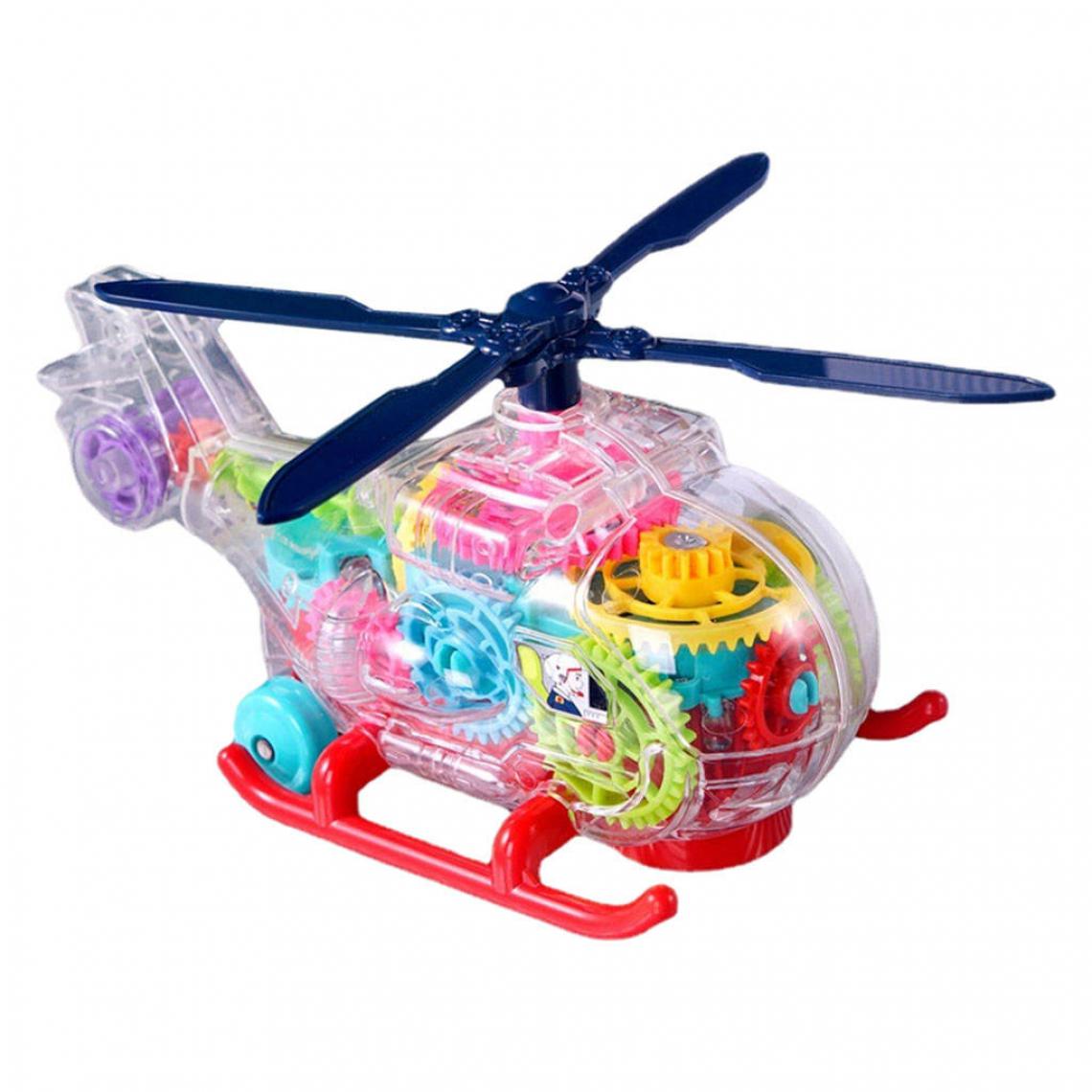 marque generique - Hélicoptère Électrique Jouet Transparent Gear Boy Cadeau - Maisons de poupées