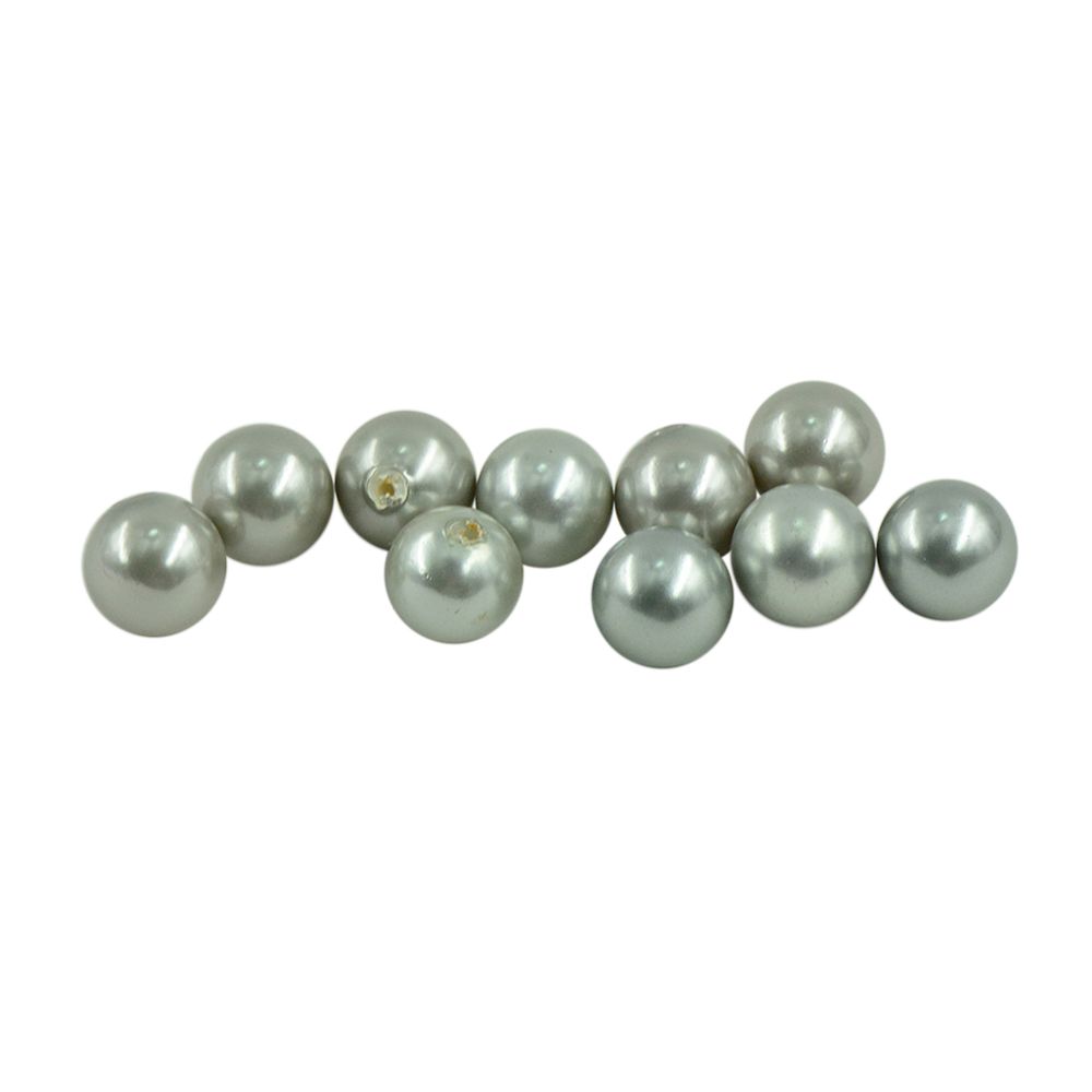 marque generique - 5 paires de perles d'eau douce perles à moitié percées rondes manchette diy artisanale gris - Perles