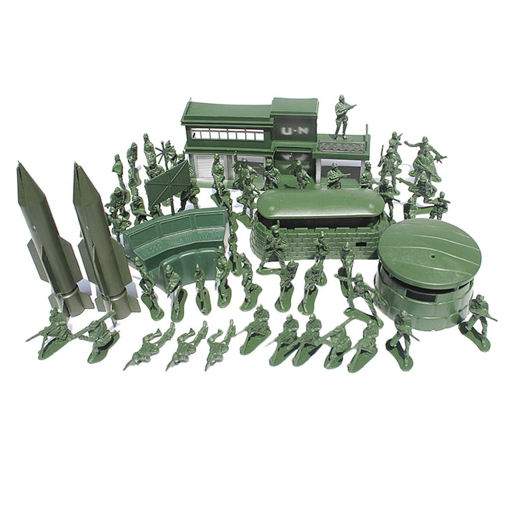 marque generique - 56 pièces soldat en plastique 5cm armée figures playset pour le modèle de scène de sable de l'armée - Films et séries