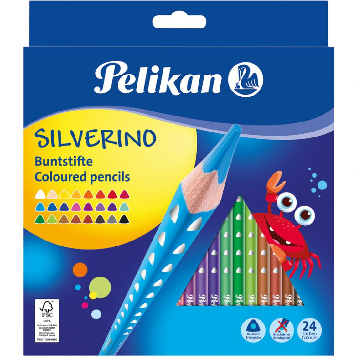 Pelikan - Pelikan Crayon de couleur triangulaire SILVERINO fin, étui () - Bricolage et jardinage