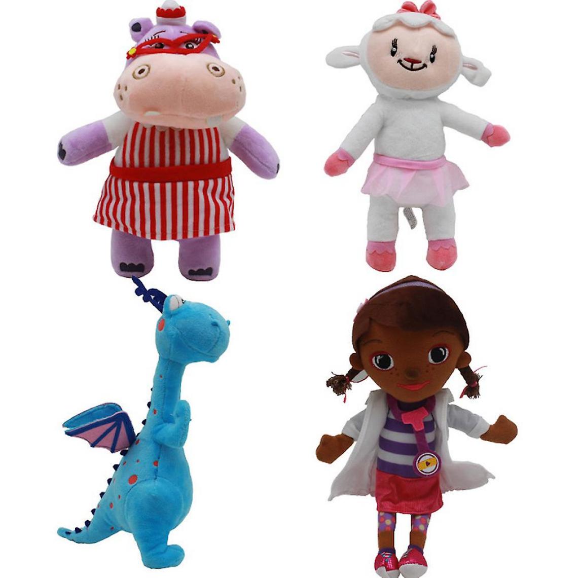 Universal - 4pcs Doctor Doc Mcstuffins Muffin Hippo Plush Toy Doll 30cm() - Doudous
