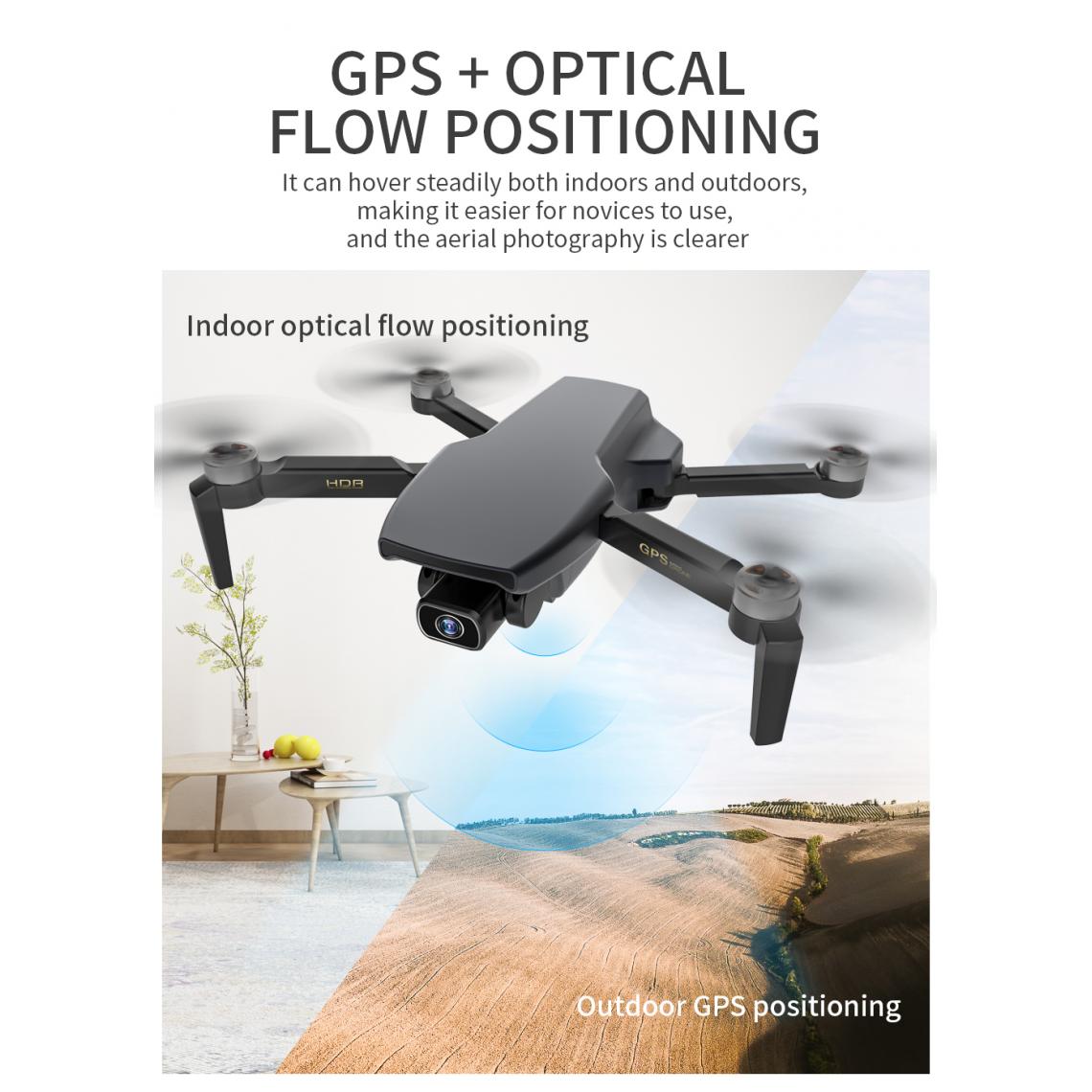 Universal - Drone GPS SG108 5G avec appareil photo HD 4K pliable WiFi DRON sans brosse FPV S3 drone RC Quadcopter 25 minutes de vol | RC Helicopter(Le noir) - Drone