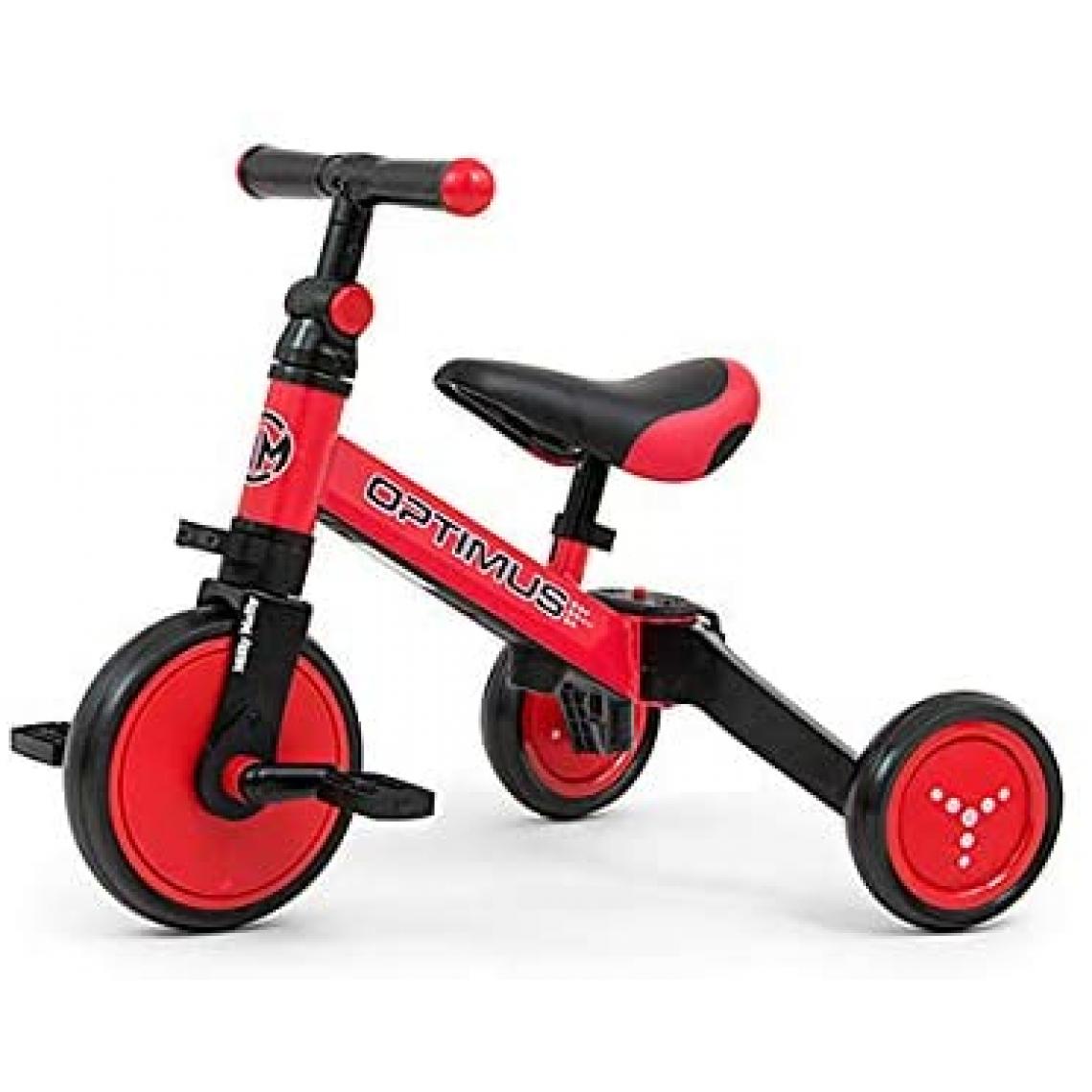 Milly Mally - Ride On - Vélo 3en1 Optimus Rouge - Tricycle