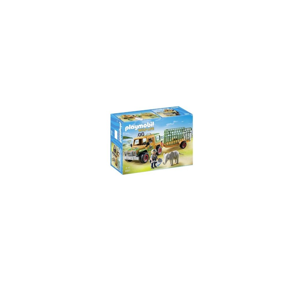 Playmobil - Véhicule avec éléphanteau et soigneurs - 6937 - Playmobil