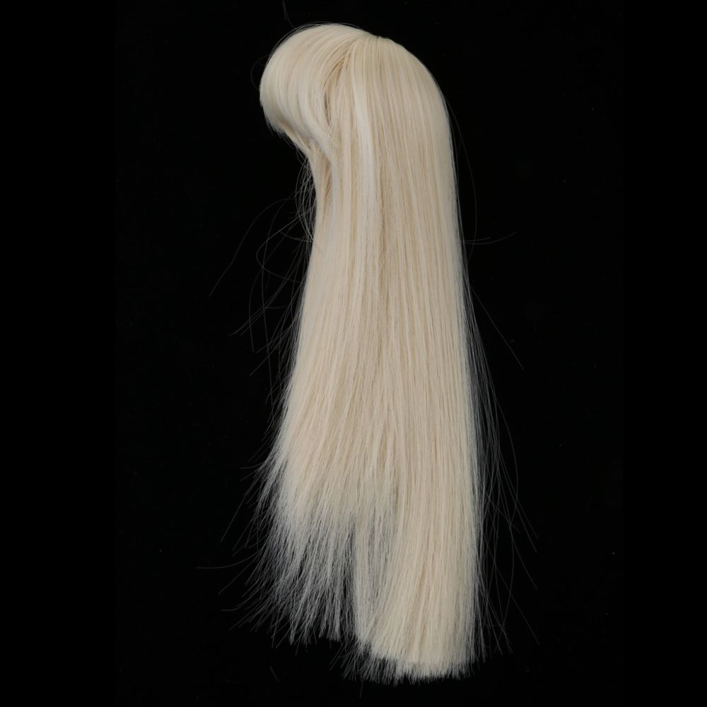 marque generique - 1/4 BJD Full Perruques Longues Cheveux Synthétiques Droite pour Dollfie DIY Café Personnalisé - Poupons