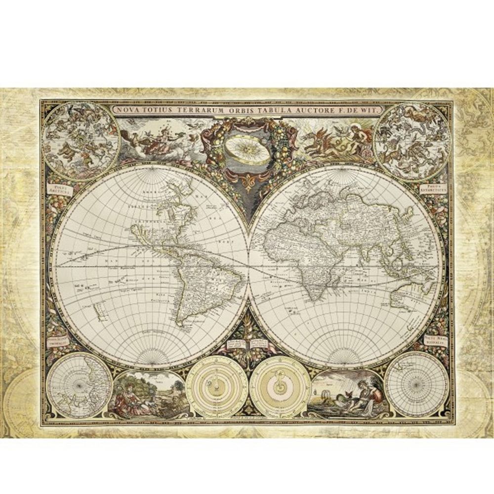 Schmidt - Puzzle 2000 pièces : Mappemonde historique - Animaux