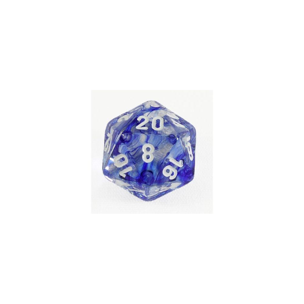 Chessex - Polyhedral 7-Die Nebula Chessex Dice Set - Dark Blue with White Numbers CHX-27466 - Jeux d'adresse