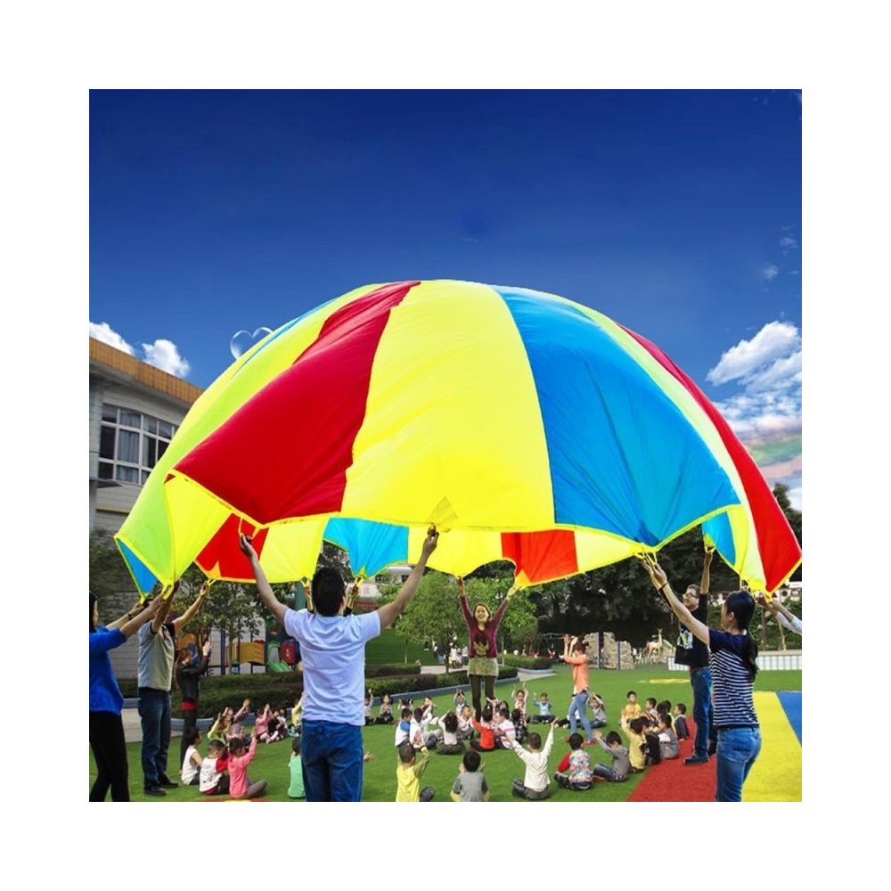 Wewoo - Jeux d'éveil extérieur pour les familles / jardins d'enfants / parcs d'attractions les / / 5m enfants jeu exercice sport jouets arc-en-parapluie parachute jouer amusant jouet avec 24 sangles de poignée - Jeux d'éveil