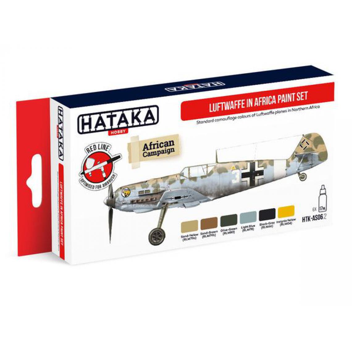 Hataka - Red Line Set (6 pcs) Luftwaffe in Africa paint set - HATAKA - Accessoires et pièces