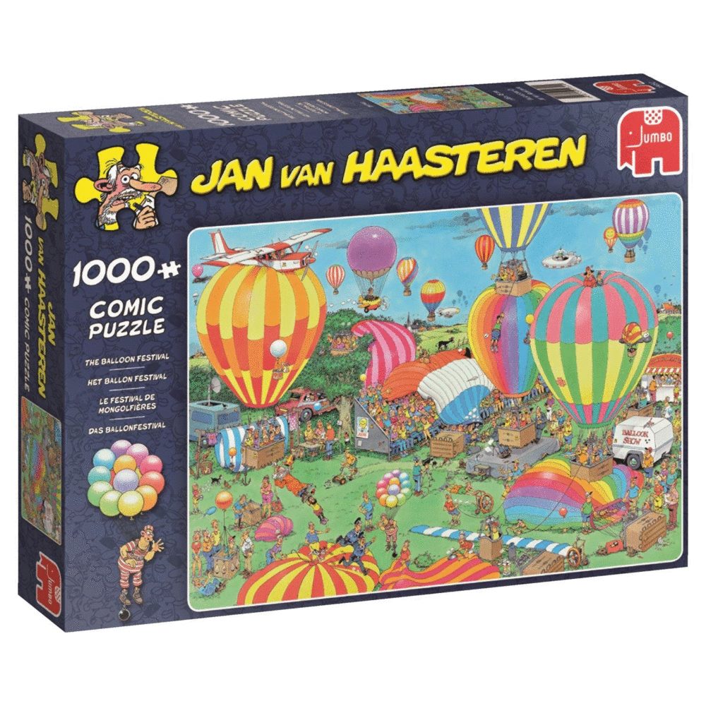 Jumbo - Puzzle 1000 pièces - Jan Van Haasteren : Le festival des montgolfières - Animaux